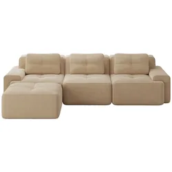 ECKSOFA Modulares Boneless L-Form Cloud-Sofa mit Ottoman Cord