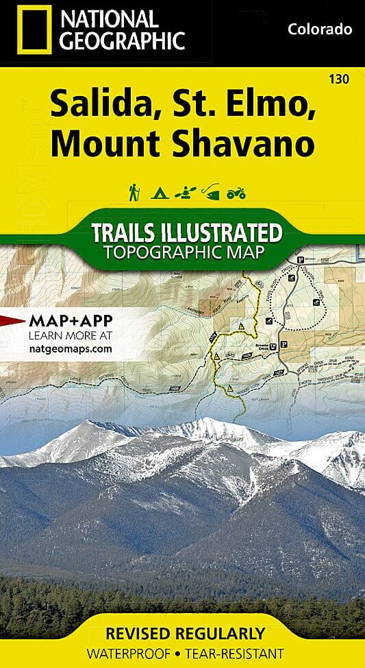 Carte de randonnée n° 130 - Salida / St. Elmo / Shavano Peak (Colorado)   National Geographic