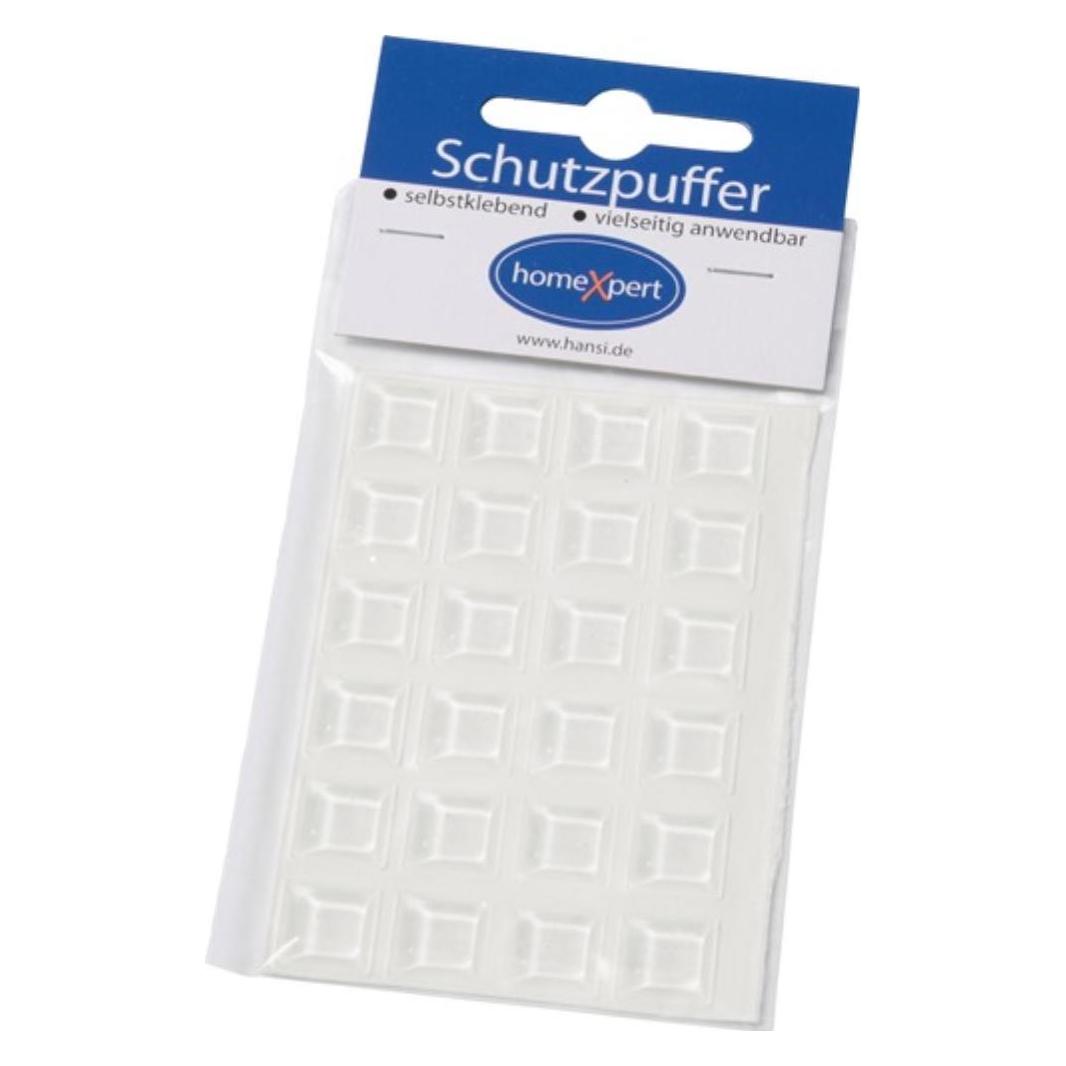 Hansi-Siebert Schutzpuffer Clear 12,7 mm Kunststoff transparent Quadrat selbstklebend (24 Stk.) (563127)