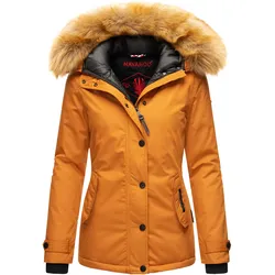 NAVAHOO Damen Warmer Winterjacke Parka mit Kunstfell-Kapuze Laura