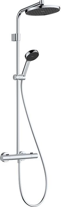 Hansgrohe Activera S Duschsystem 240 1jet 28083000  EcoSmart+ mit Ecostat Fine Varia Thermostat, wassersparend 6 l/min, chrom
