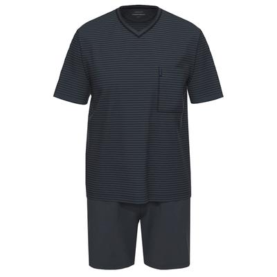 Schlafanzug AMMANN "Schlafanzug kurz Men / Nightwear", Herren, Gr. 56, grau (total eclipse), Obermaterial: 100% Baumwolle CO., Homewear-Sets Schlafanzug