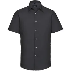 Russell Collection Tailliertes Oxford Hemd - Kurzarm, black, L