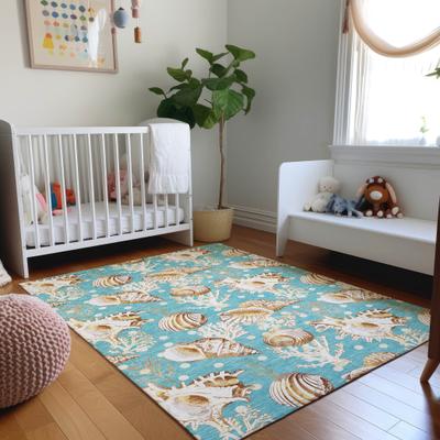 Addison Rugs Premium Washable Super Soft Coastal Seashells Mayfield Rug