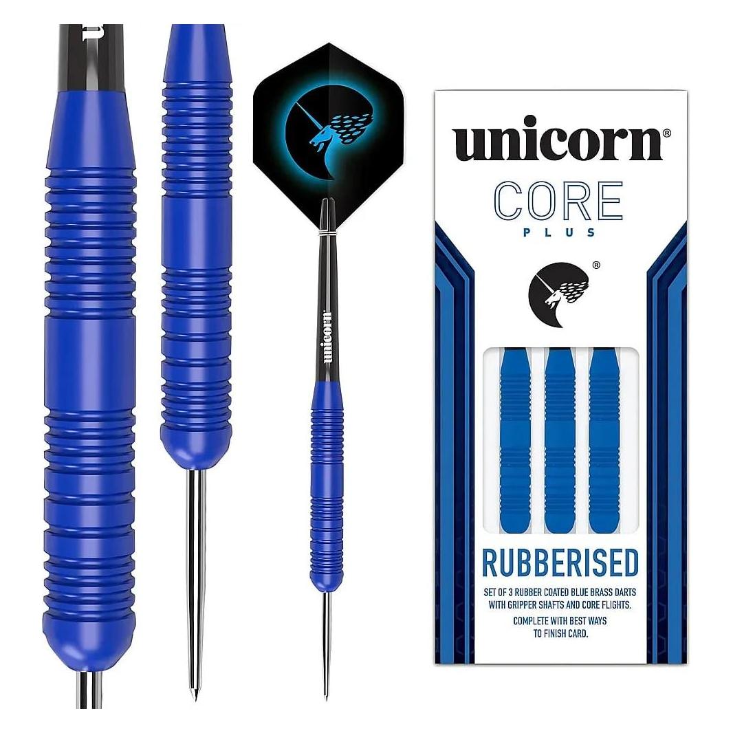 Unicorn Core Plus Rubberised Blue Steel Darts (21 g) (14022)