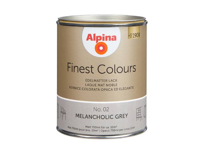 Alpina Lack Finest Colours Melancolic Grey 0.75 l Matt