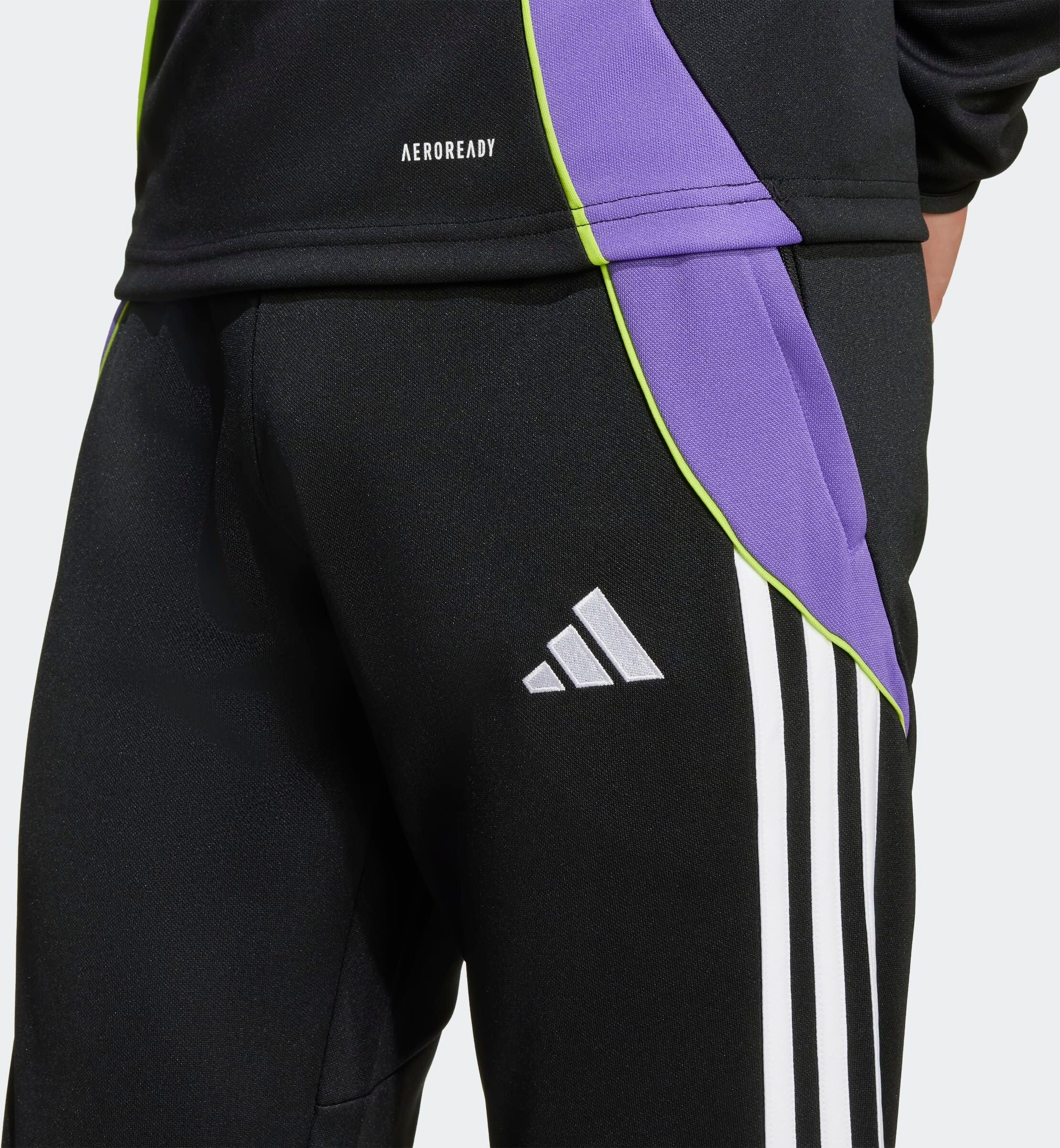 Trainingshose ADIDAS PERFORMANCE "TIRO 24 KIDS", Mädchen, Gr. 152, N-Gr, lila (schwarz, lila rush,), Obermaterial: 100% Polyester, Hosen Trainingshose schwarz, lila rush, 152, N-Gr