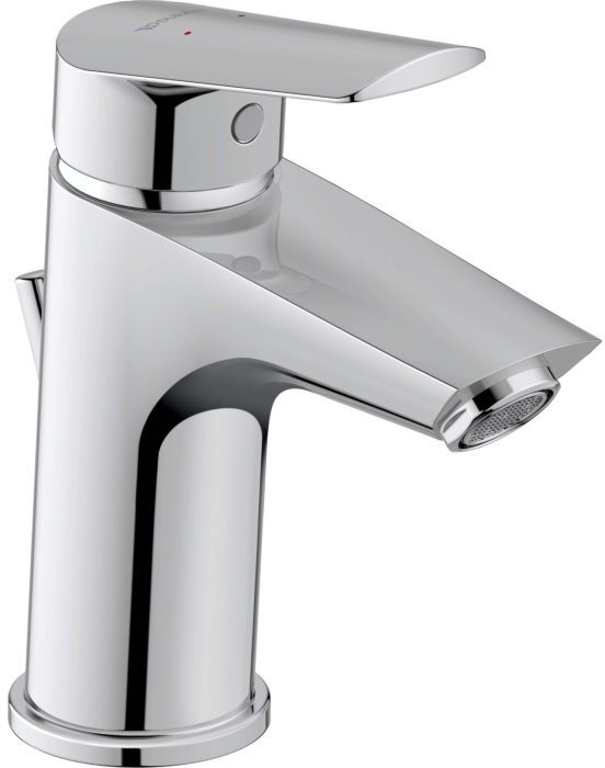 Duravit No. 1 Waschtischarmatur N11012001010 mit Zugstangen-Ablaufgarnitur, Ausladung 100mm, Minus-Flow, chrom