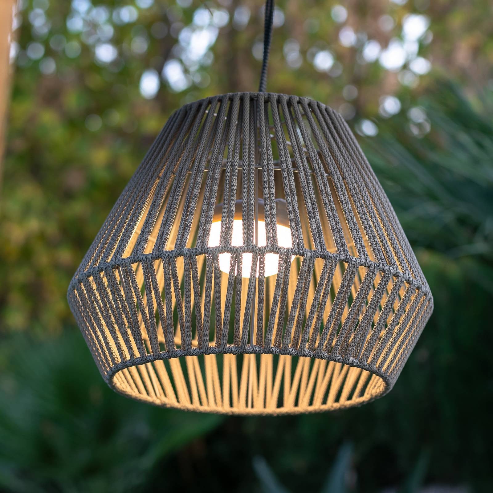 Newgarden Conta LED hanglamp taupe grijs dimbaar met oplaadbare batterij