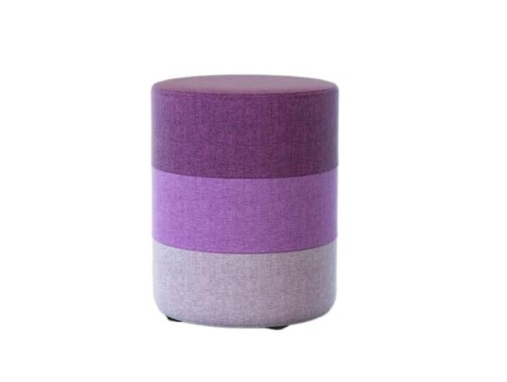 DANNMPX Sitzhocker Wohnzimmer Moderner, Einfacher Fußhocker, Baumwollleinen, Regenbogen, Abnehmbarer, Waschbarer Bezug Zusätzliche Sitzplätze(Purple,29x35cm)