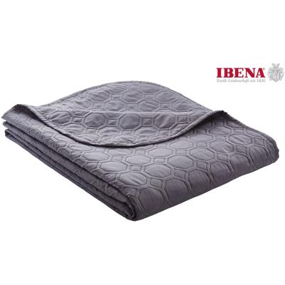 Tagesdecke IBENA "Sonio", grau (anthrazit), B:140cm L:210cm, Kunstfaser, Tagesdecken, Tagesdecke mit Steppung in diversen Designs, als Überwurf geeignet