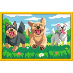 Ravensburger CreArt, Malen nach Zahlen Kinder - Pfotenfreunde
