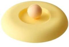 ModernMart Silicone Mug Lid With Spoon Holder Leak Proof Coffee Cup Cover yellow