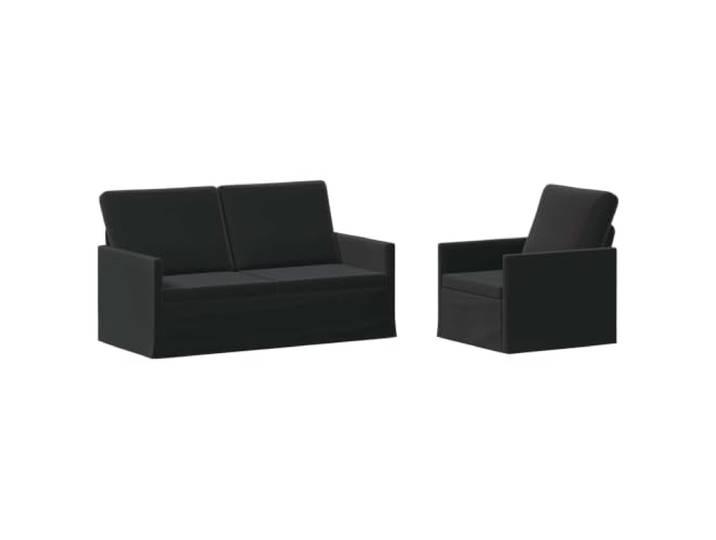 vidaXL Sofa-Set 2 pcs Schwarz Samt (V) Samtpolsterung für Komfort und Style, Metallrahmen sorgt für hohe Stabilität, Für maximalen Komfort gemacht