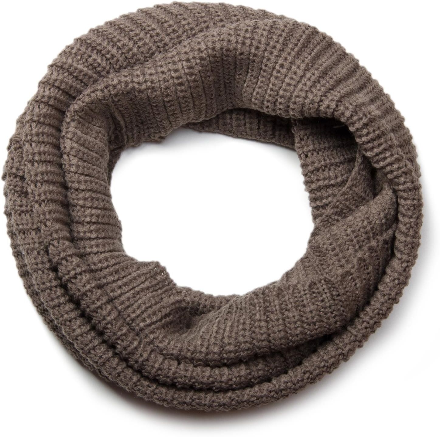 Strickschal STYLEBREAKER "Unifarbener Feinstrick Loop", Damen, grau (taupe), Obermaterial: 100% Polyacryl PAN., Modisch, Modetücher Strickschal