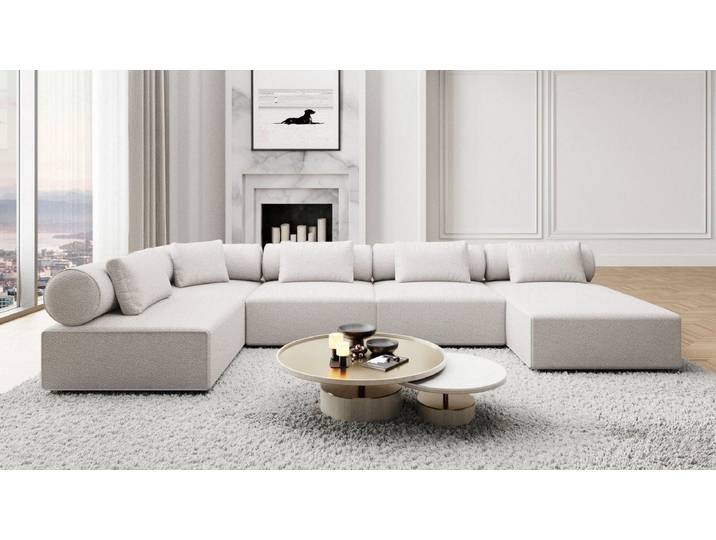 Sofa Dreams Wohnlandschaft Polster Luxus Sofa Stoff Wohnlandschaft Laguardia U Form Polstersofa, Loungesofa
