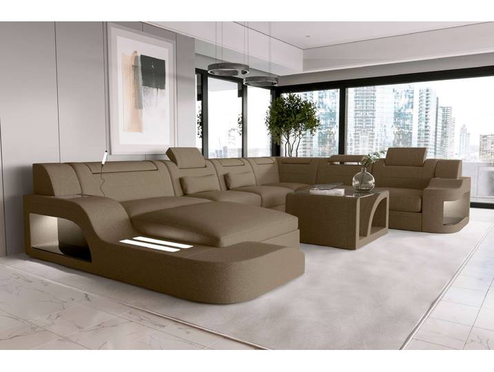 XXL Wohnlandschaft Palermo Stoffsofa