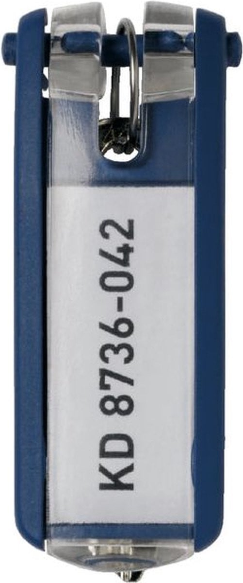 Sleutellabel Durable 1957 met ring blauw - 6 stuks