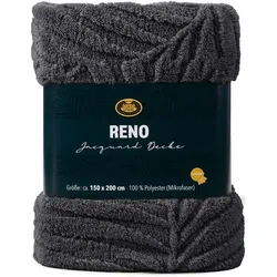 Decke RENO anthrazit (BL 150x200 cm) - grau - BL 150x200 cm