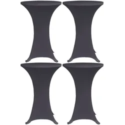DELUKE Tischhussen für Stehtische 4er Set AMAU Stretchhusse Ø60 cm anthrazit | Hussen elastisch Stehtischhusse Stehtisch-Abdeckung