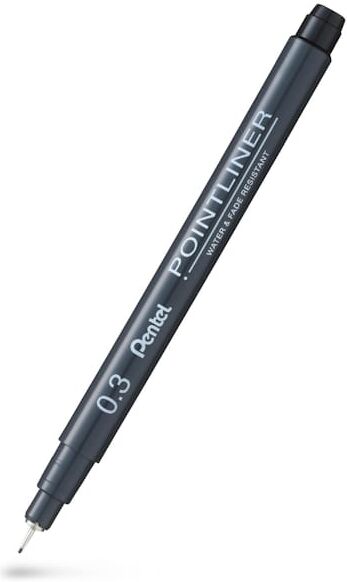 Fineliner PENTEL Pointliner 0,3mm svart 12st