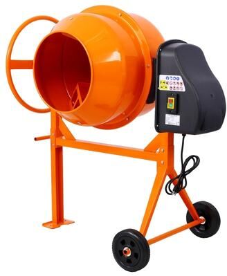FUNDIN 5 Cu.Ft. Electric Concrete Mixer Machine, Portable Power Cement Mixers for Mortar, Stucco and Fodder