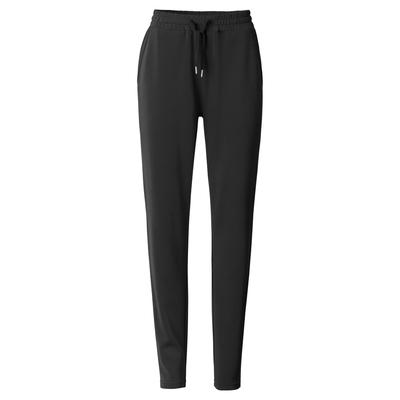 Jogginghose LPO "Damen Fitnesshose Fabrice", Damen, Gr. 18, Normalgrößen, schwarz, Jersey, 49% Polyester, 43% Modal, 8% Elasthan, loose fit knöchellang, Hosen Jogginghose, Seitentaschen, Gummizug an der Taille