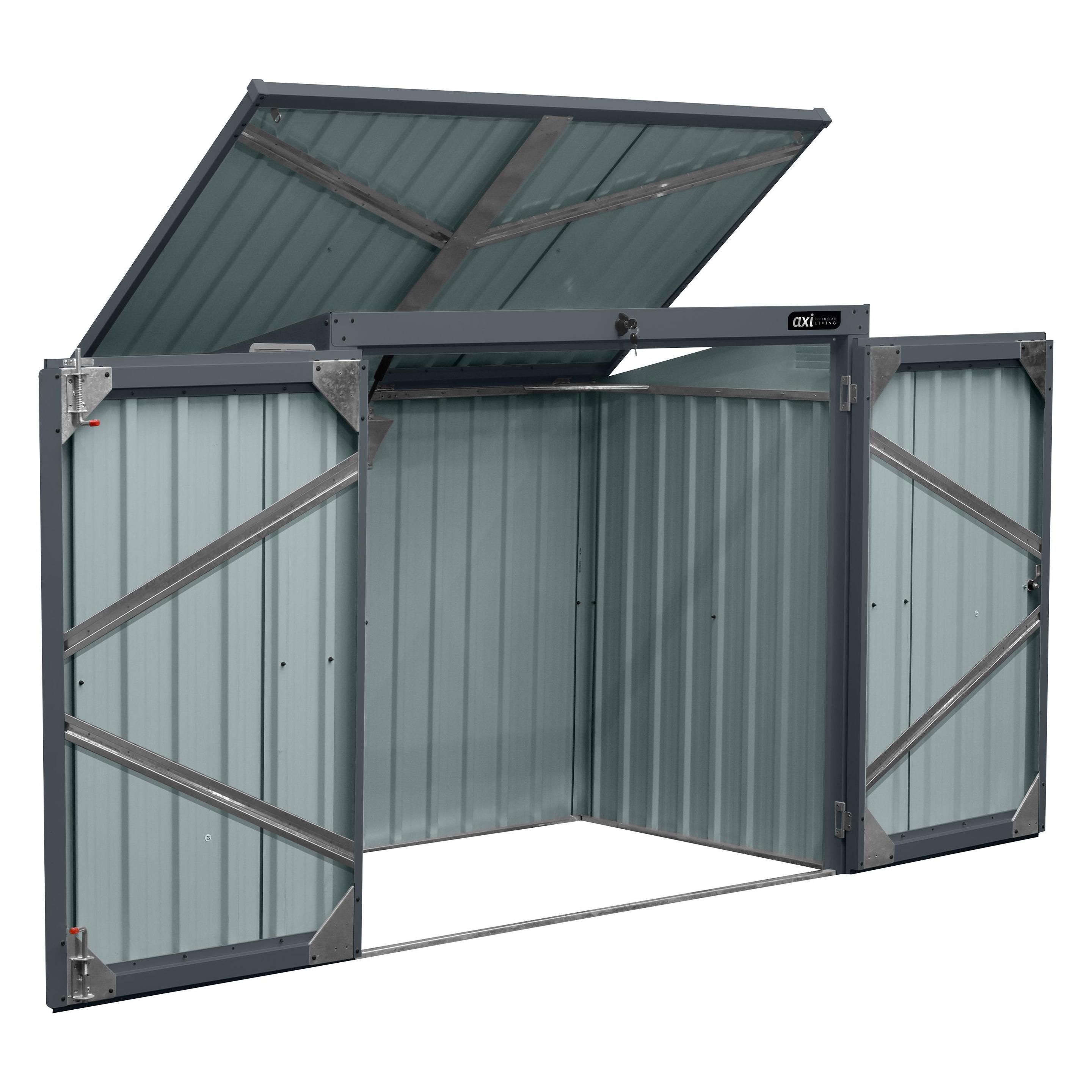Axi Oscar Metall Mülltonnenbox Gartenschrank Anthrazit 2x 240L (45575164)