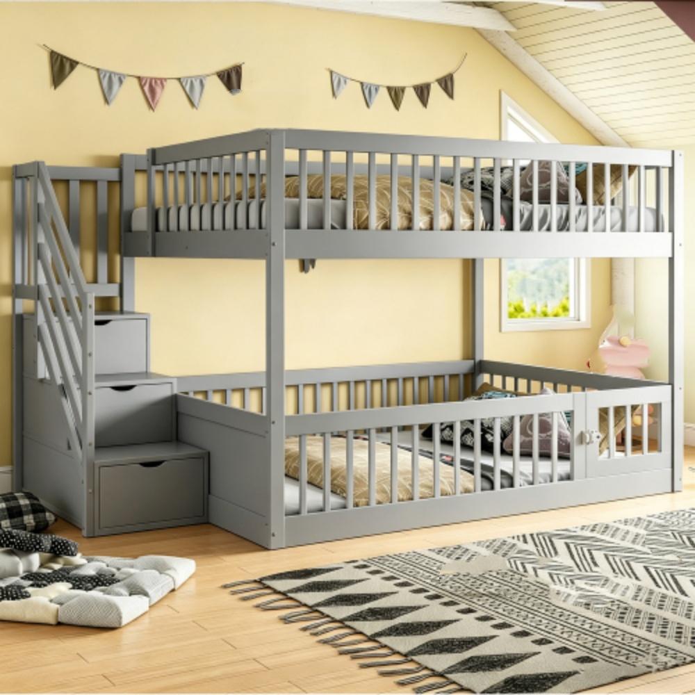 Etagenbett, Kinderbett mit Schubladen,Bett mit Stauraumbett für Kinder 140 x200