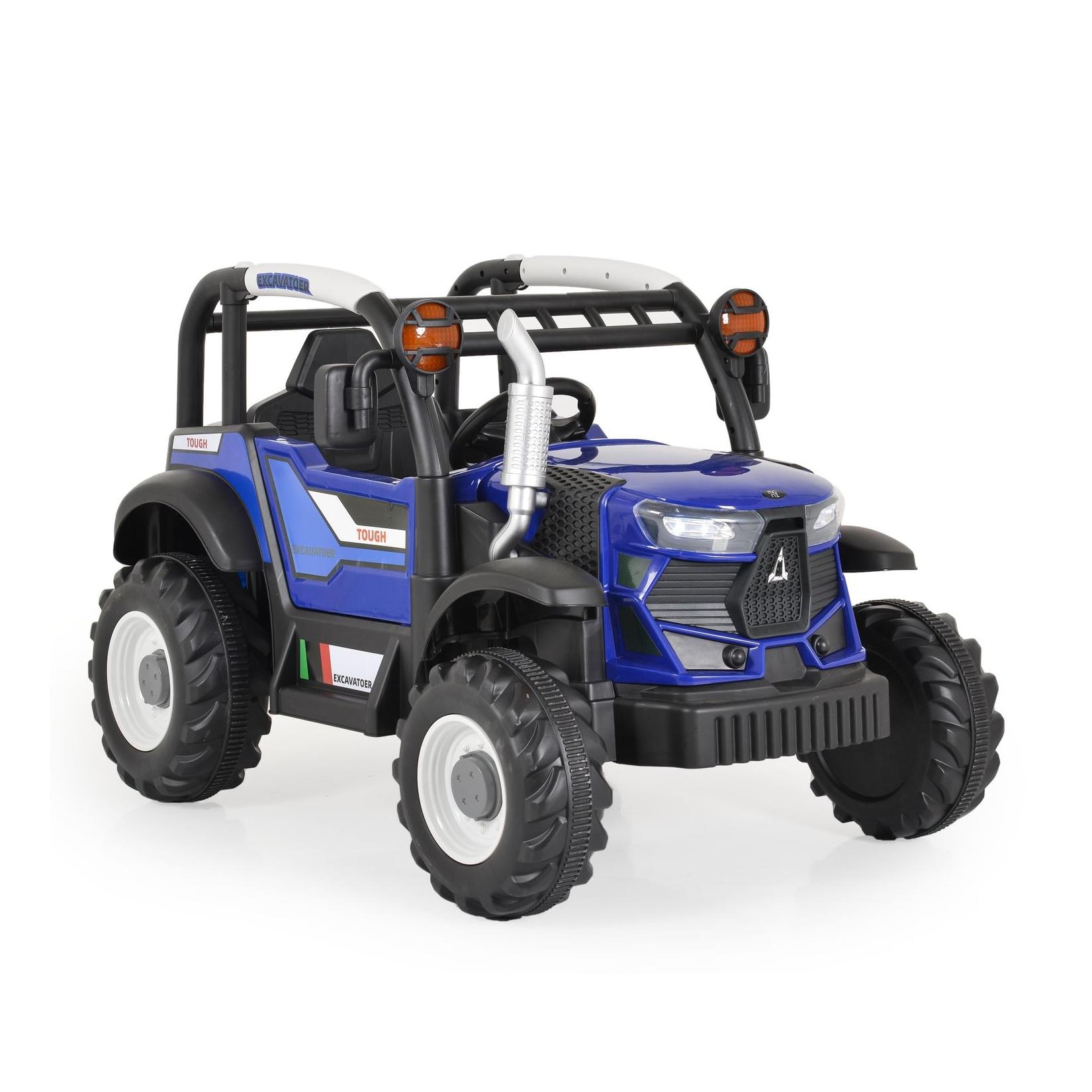 Moni Kinder-Elektro Traktor Harvest Fernbedienung, Hupe, Lichter, Musik, MP3 blau