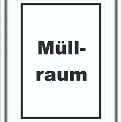 HB-Druck Müllraum Schild mit Text Abfall Mülltrennung hochkant A0 Rückseite selbstklebend