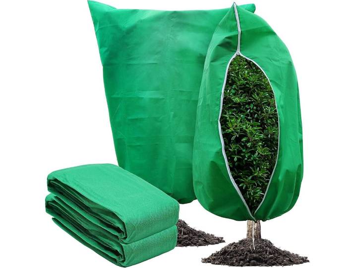 Pflanzenschutzsack Winterschutz 2 Stück 80x120cm Vliesstoff Reißverschluss Zugband