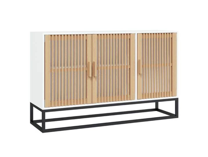 NOUVEAU Placard de rangement - Buffet de Cuisine - Armoire Bas vitrine - blanc - 105x30x65cm - Bois d'ingénierie 11741