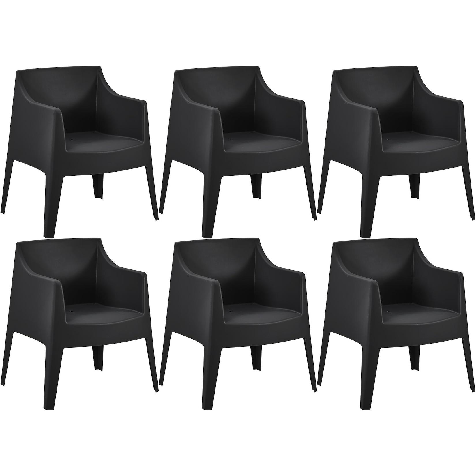 CLP 6er Set Stühle Bartal - Farbe: schwarz