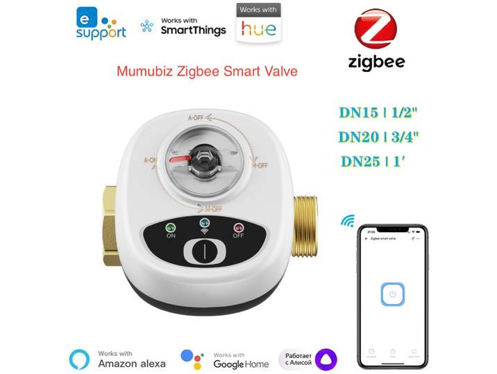 Contrôleur de vanne intelligent Zigbee EWelink DN15/DN20/DN25, vanne à bille, commande à distance par application, étanche IP65, compatible avec Alexa