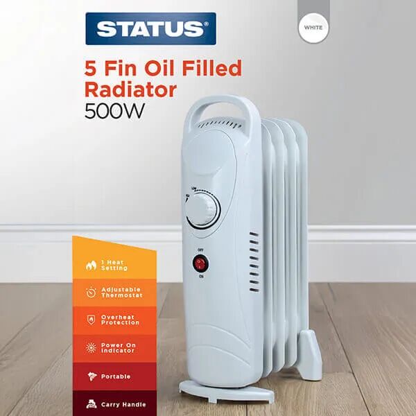Status Retro 1800W Dual Position Fan Heater Black & Chrome