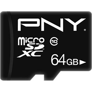 PNY Micro-SD-Karte Performance Plus, 64GB, bis 10 MB/s, UHS-I U1, SDXC