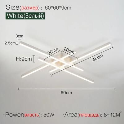 Uplift Treasures Modern Nordic Minimalist Ceiling Light white 23.62 In 4head dimmable With Remote