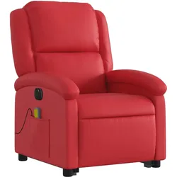 vidaXL Massagesessel mit Aufstehhilfe Elektrisch Rot Kunstleder