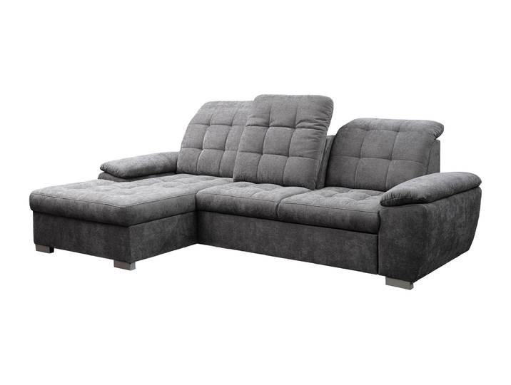 Ecksofa mit Schlaffunktion anthrazit 260 cm - Bettkasten - MAIKE