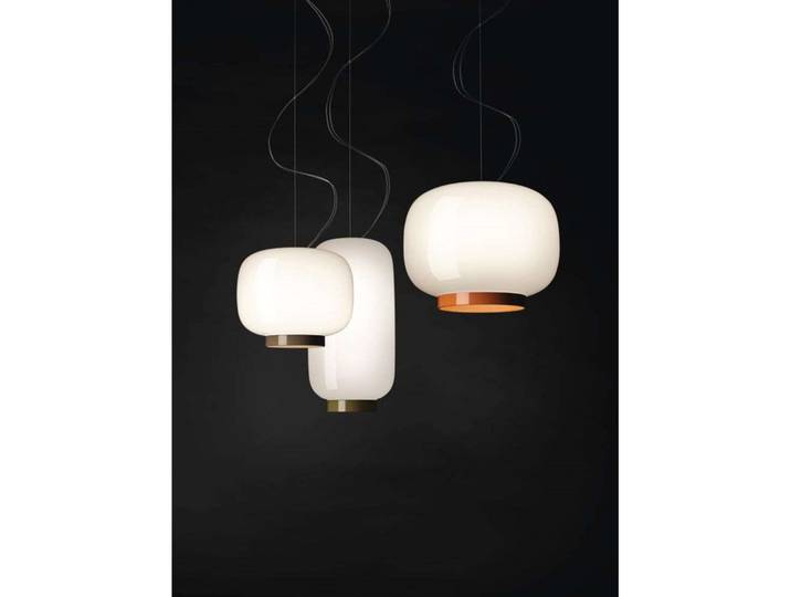 Chouchin 2 Reverse LED hanglamp, wit/groen - Foscarini - Glas