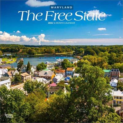 The Free State Maryland Places 2026 12 X 24 Inch (Hanging) Monthly Square Wall Calendar Plastic-Free