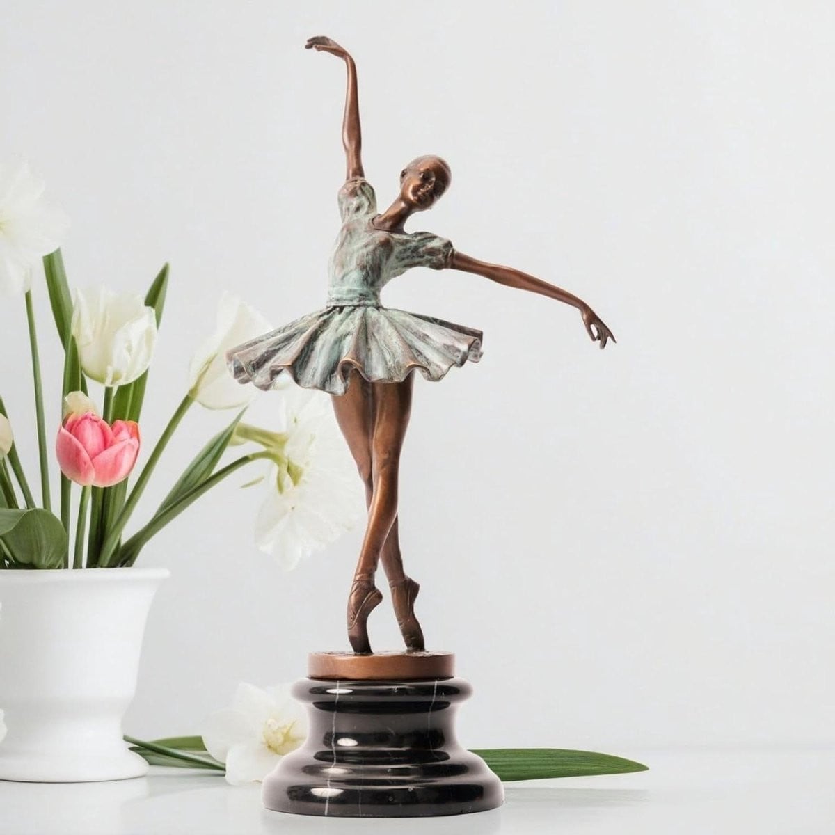 Handgemaakt Bronzen Ballerina Beeld - Balletdanser Decoratie - Hoogte: 325 cm