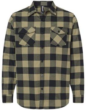 Independent Trading Co. EXP50F Men's Flannel Shirt in Olive/Black size Medium