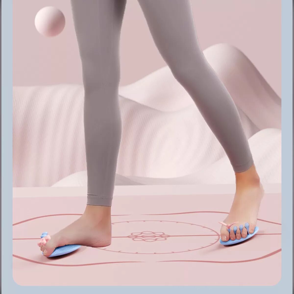 INF Bein-straffender Fußgewölbe-Trainer 2er-Set - TPE 30° Halbmond Anti-Rutsch Fußgewölbe- und Zehenspreizer für Komfortmassage Weiß