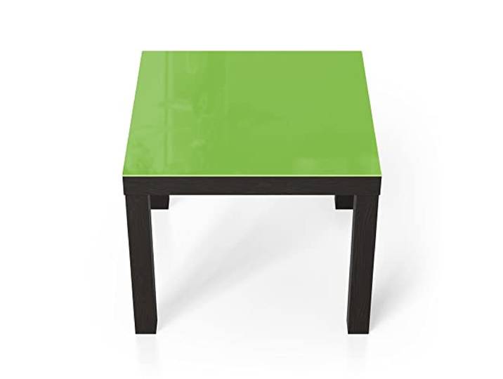 DEQORI Glastisch schwarz klein 55x55 cm Unifarben - Hellgrün ausgefallener Beistelltisch aus Glas Hochglanz Couchtisch fürs Wohnzimmer moderner Couch Tisch mit Design