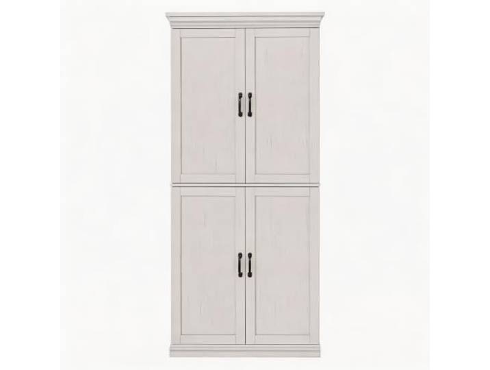 GarveeHome Küchenschrank 70 Zoll 4 Türen Weiß Vorratsschrank Küche Verstellbare Böden, freistehend, Antique-White, Esszimmer, Wohnbereich