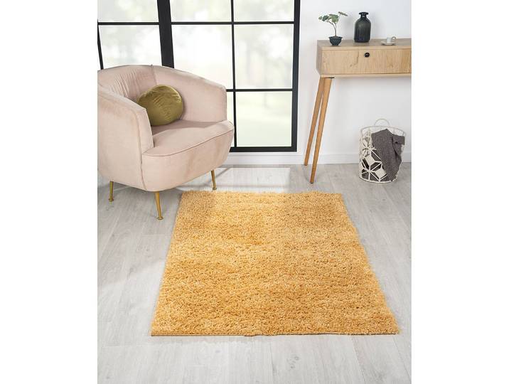 Hochflorteppich 100 x 150cm Gold/Goldgelb