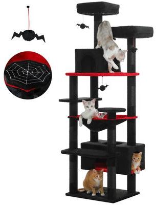 Inspired Living Luxury Multi Level Cat Tree Tower With Hammock, Condo & Scratching Posts For Indoor Cats b