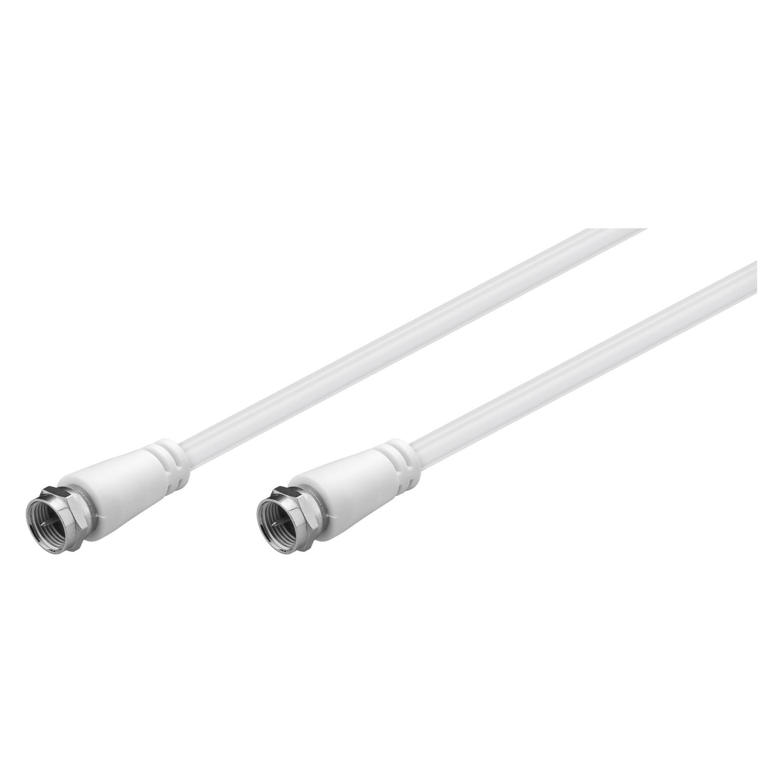 Goobay SAT Antennenkabel (class A, >85 dB), 2x geschirmt, 1 m, Weiss (85 dB, SAT Kabel) (66620)